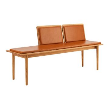 Bancă din piele maro cognac Elba - Hammel Furniture
