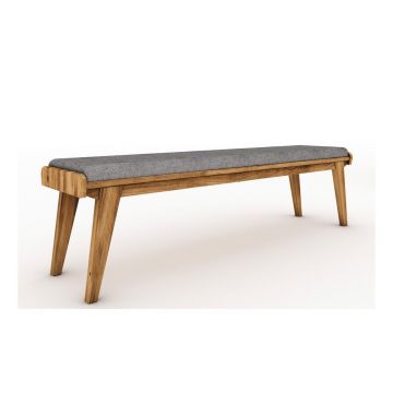 Bancă din stejar cu șezut gri deschis Retro - The Beds