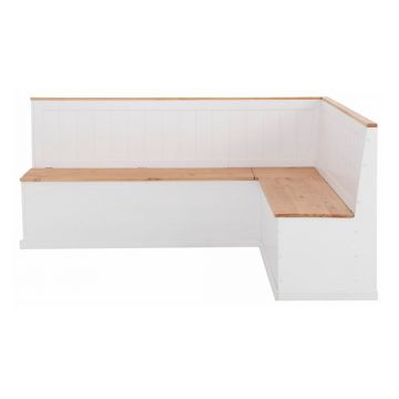 Bancă de colț variabilă din lemn masiv de pin Støraa Silas, alb