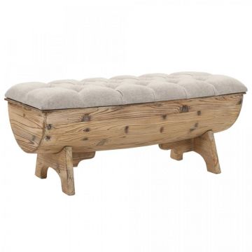 Bancă depozitare, Lemn masiv și material textil 103x51x44 cm