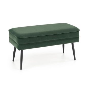 Banca dormitor Velva verde/negru - H37 cm