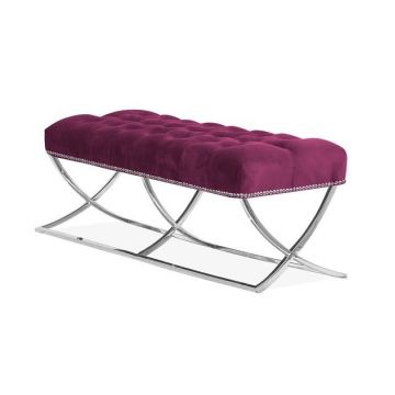 Bancuta tapitata Ingrid Glamour burgundy – H49 cm