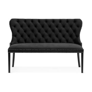 Bancuta tapitata Madame negru – H99 cm