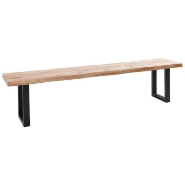 Bancă 200/46/40 cm in negru, culoare lemn stejar