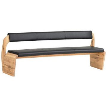 BANCĂ 207/84/70 cm in negru, culoare lemn stejar