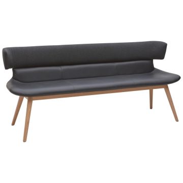 BANCĂ 210/84,5/64,5 cm in negru, culoare lemn stejar