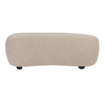 Bancă bej capitonată cu tapițerie din țesătură bouclé Noxx – White Label