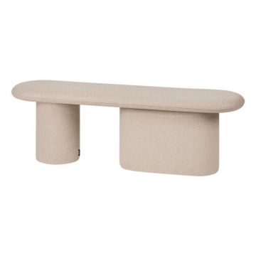 Bancă bej capitonată cu tapițerie din lână Rull – noo.ma