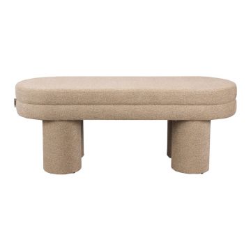 Bancă bej cu tapițerie din țesătură bouclé Fern – Dutchbone