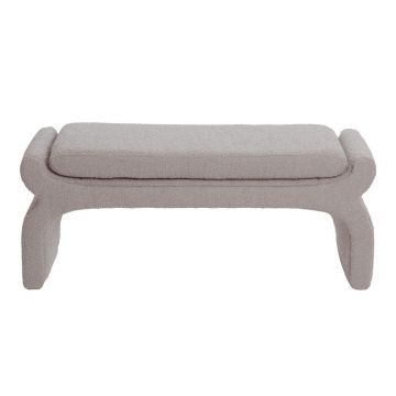 Bancă bej cu tapițerie din țesătură bouclé Nafya – Light & Living