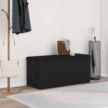 Bancă de depozitare Negru Stejar 100x40x45 cm Lemn stratificat