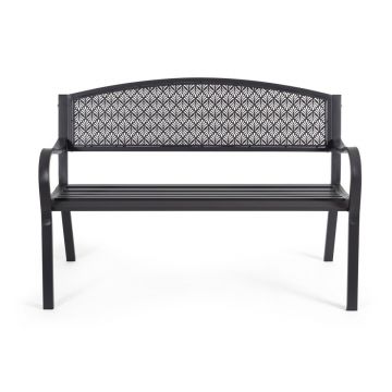 Bancă de grădină gri antracit din metal Lizette – Bizzotto