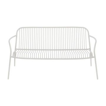 Bancă de grădină gri deschis din metal Yua Wire – Blomus