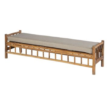 Bancă de grădină gri/natural din lemn Tennis – Exotan