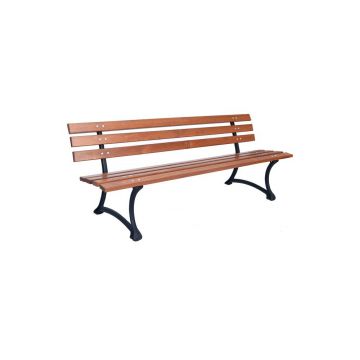 Bancă de grădină în culoare naturală din lemn masiv – Rojaplast