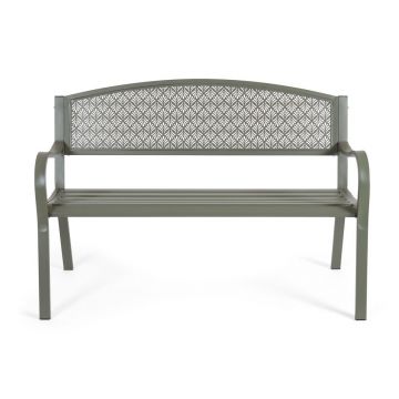 Bancă de grădină kaki din metal Lizette – Bizzotto