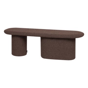 Bancă maro capitonată cu tapițerie din țesătură bouclé Rull – noo.ma