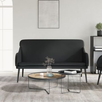 Bancă, negru, 110x76x80 cm, piele ecologică