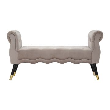Bancă taupe cu tapițerie din catifea Paris – Mauro Ferretti