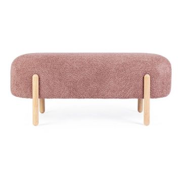 Bancă teracotă capitonată cu tapițerie din țesătură bouclé Dayla – Bizzotto