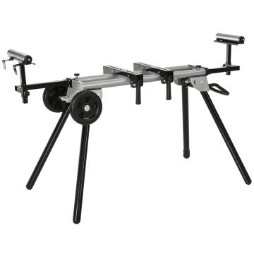 DURHAND Masă Suport pentru Ferăstraie Circulare, Bancă Extensibilă Reglabilă și Pliabilă, 123.5-245x73x96 cm, Negru | Aosom Romania