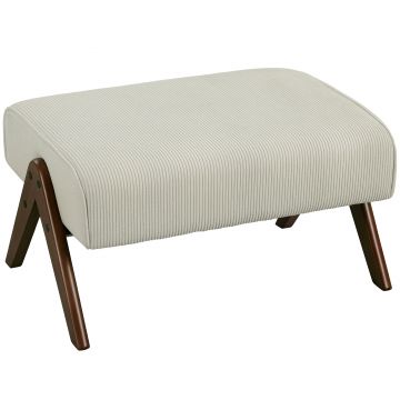 HOMCOM Taburet de Picior cu Scaun Acolchis și Piciori de Lemn pentru Salon Dormitor 69x47x36 cm Bej | Aosom Romania