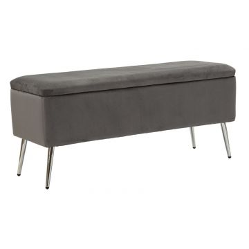 Mauro Ferretti Bancă Cu Contenitor Argintiu cm 112X42X50 | Aosom Romania