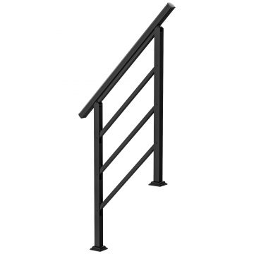 Outsunny Balustradă pentru scări 95 cm Mână curentă pentru scări cu kit de instalare Unghi reglabil pentru 1-3 trepte Negru | Aosom Romania