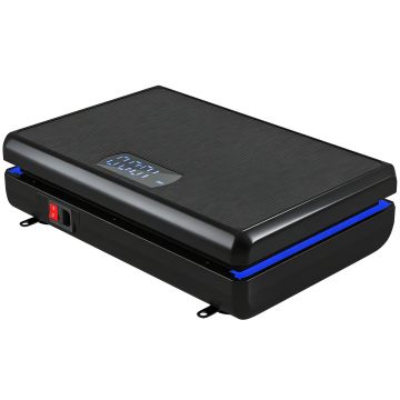 SPORTNOW Placă de vibrații, placă vibratoare cu 120 niveluri de intensitate, 5 programe presetate, lumini LED, benzi de rezistență, antiderapant | Aosom Romania