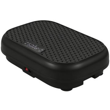 SPORTNOW Placă vibrațională cu 120 trepte de intensitate, 5 programe presetate, telecomandă, afișaj LED pentru tonifiere Negru | Aosom Romania