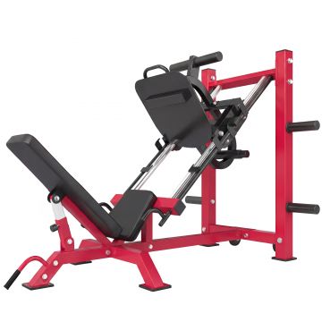 SPORTNOW Presă pentru coapse profesională Aparat musculatură picioare și Hack Squat 455kg Aparat reglabil 185x120x140cm Roșu | Aosom Romania