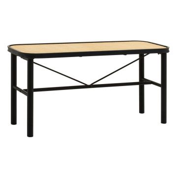 Bancă neagră/în culoare naturală din ratan Depok – Premier Housewares