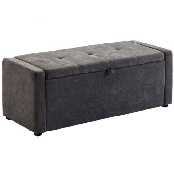 HOMCOM Pouf, taburet, suport pentru picioare, ladă depozitare, design modern | Aosom Romania
