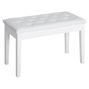 HomCom scaun pian, cu spatiu depozitare, 76x36x50cm, alb | AOSOM RO